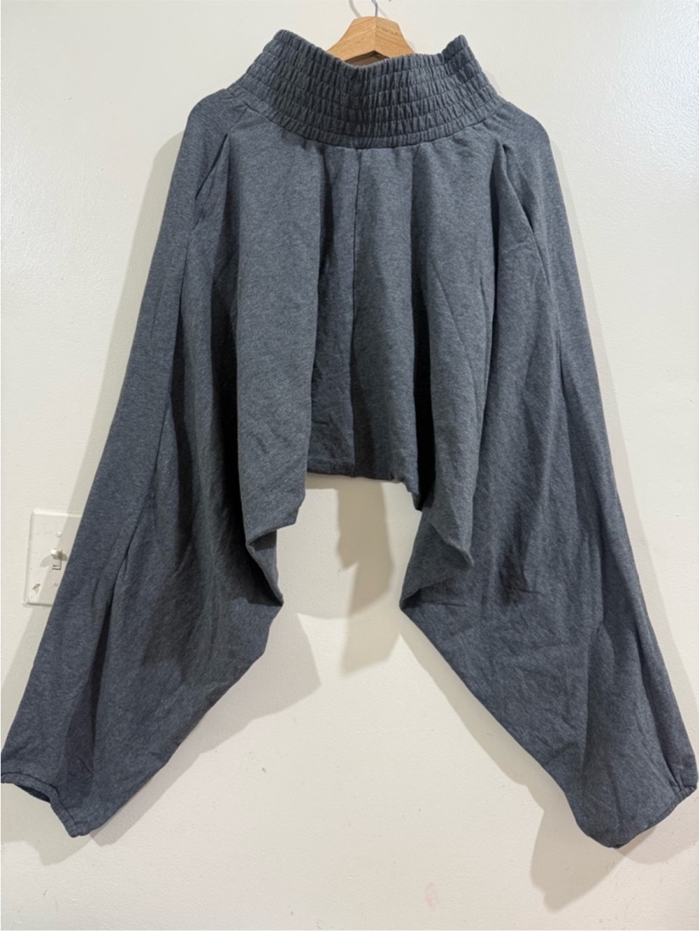 LABIJOU Wide-Leg Smocked Waist Pants in Dark Gray - Picture 2 of 5